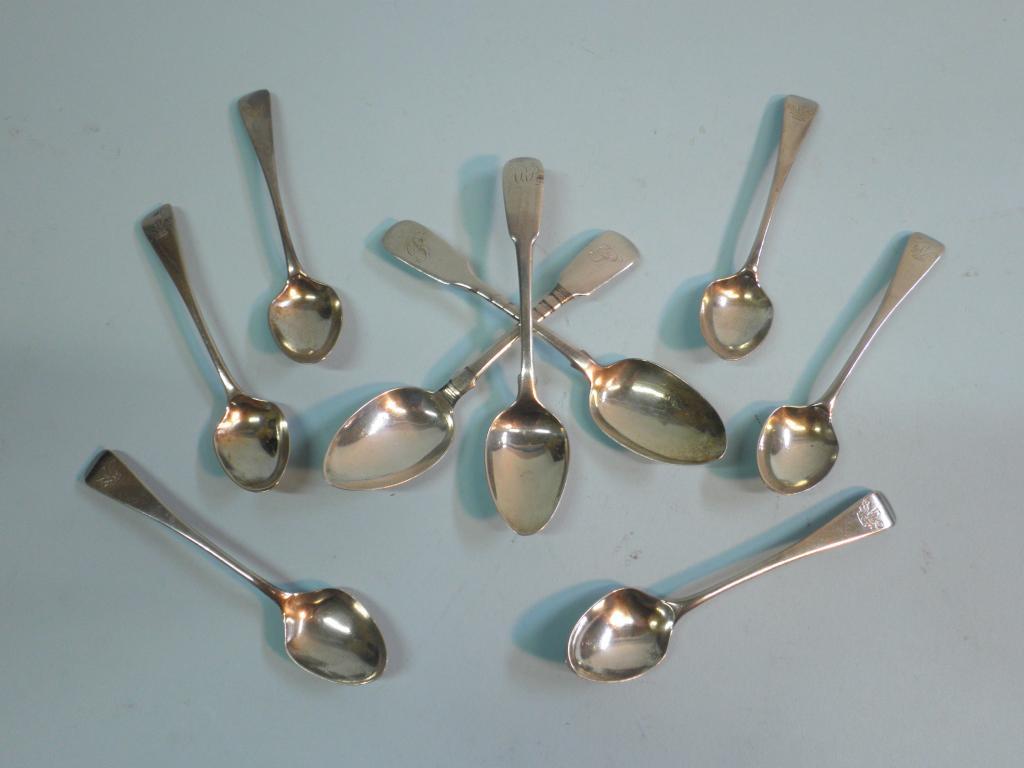 Appraisal: A set of silver coffee spoons London and three other