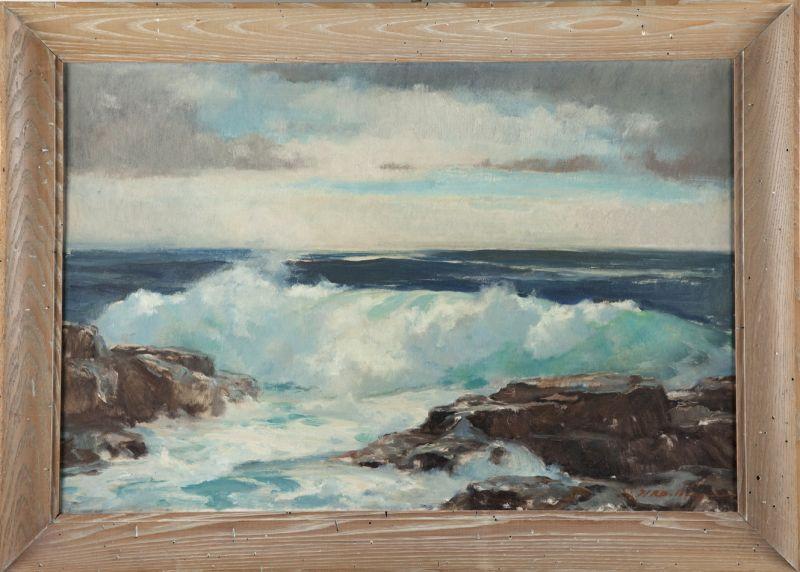 Appraisal: Harry Ballinger CT - The Green Wave oil on canvas