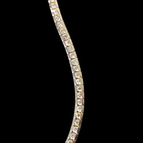 Appraisal: k yellow gold diamond line bracelet diamond channel set Approx