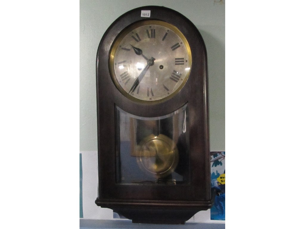 Appraisal: Mahogany wall clock with silvered dial