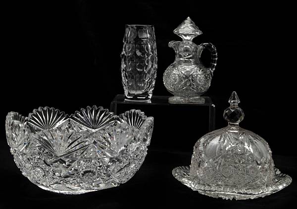 Appraisal: A group of cut glass articles comprising decanters bowls and