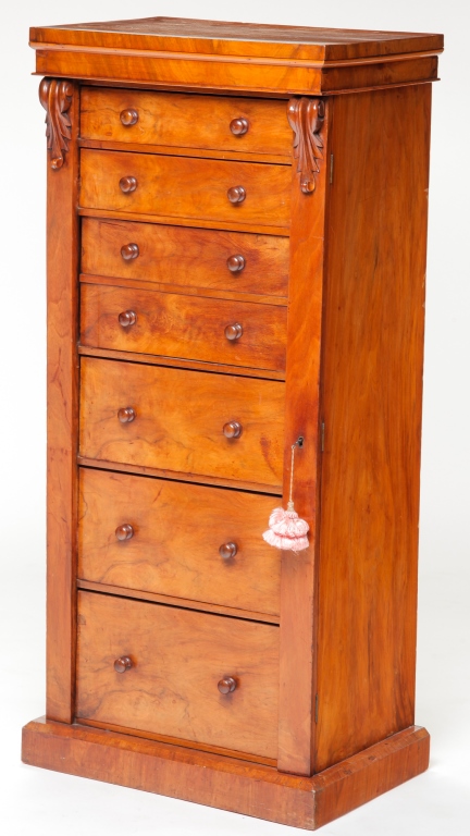 Appraisal: ENGLISH REGENCY WELLINGTON SECRETAIRE First quarter th century fruitwood and