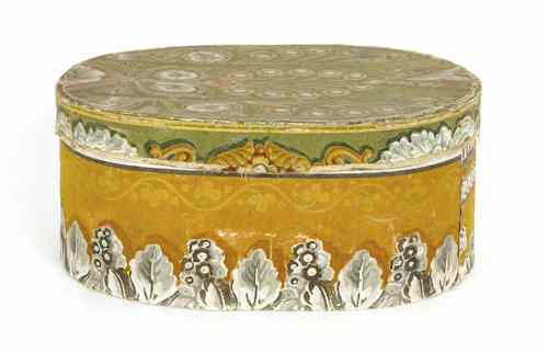 Appraisal: Pennsylvania wallpaper box th c with mustard body and a