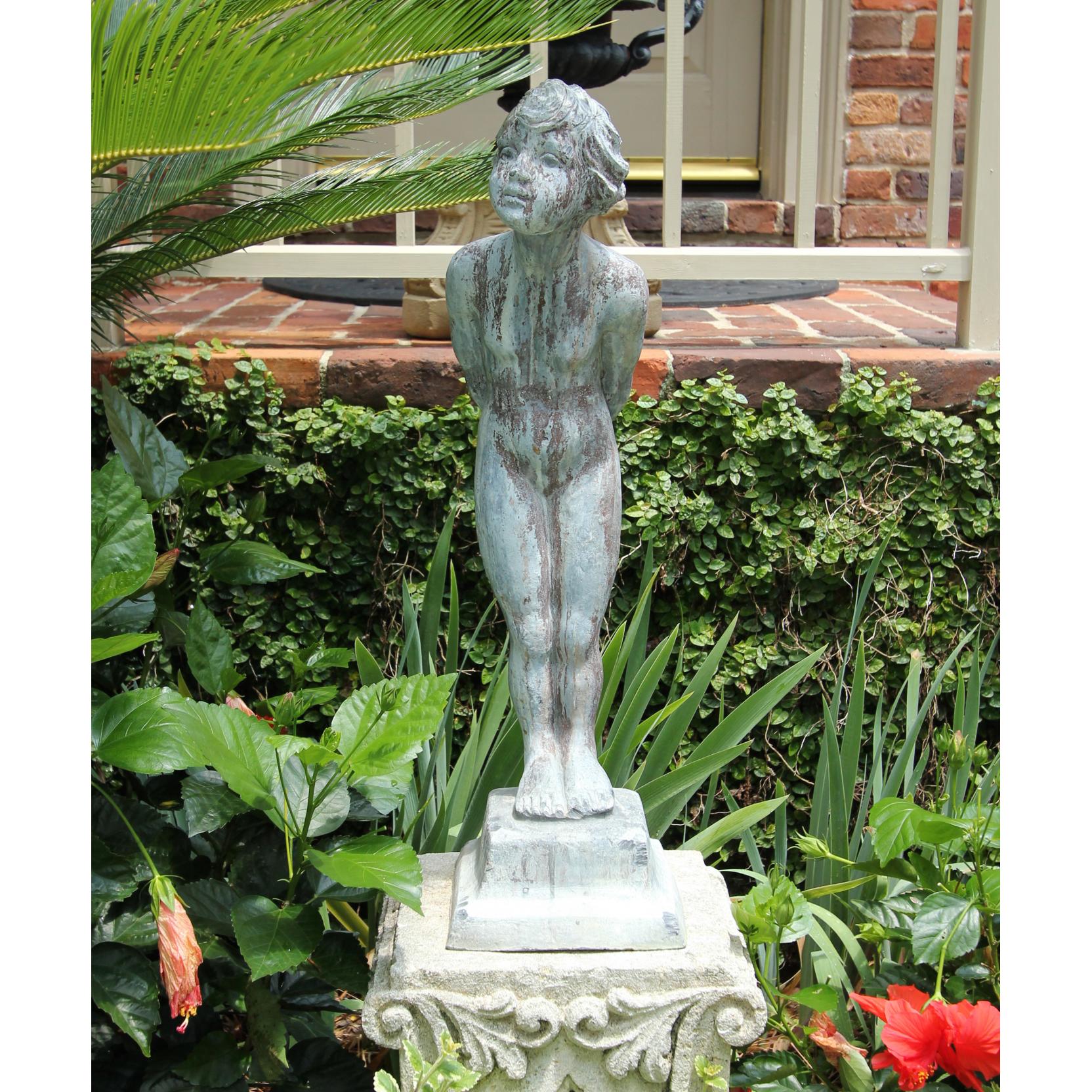 Appraisal: Italian Lead Garden Figure of Young Girl Garden Calls solid