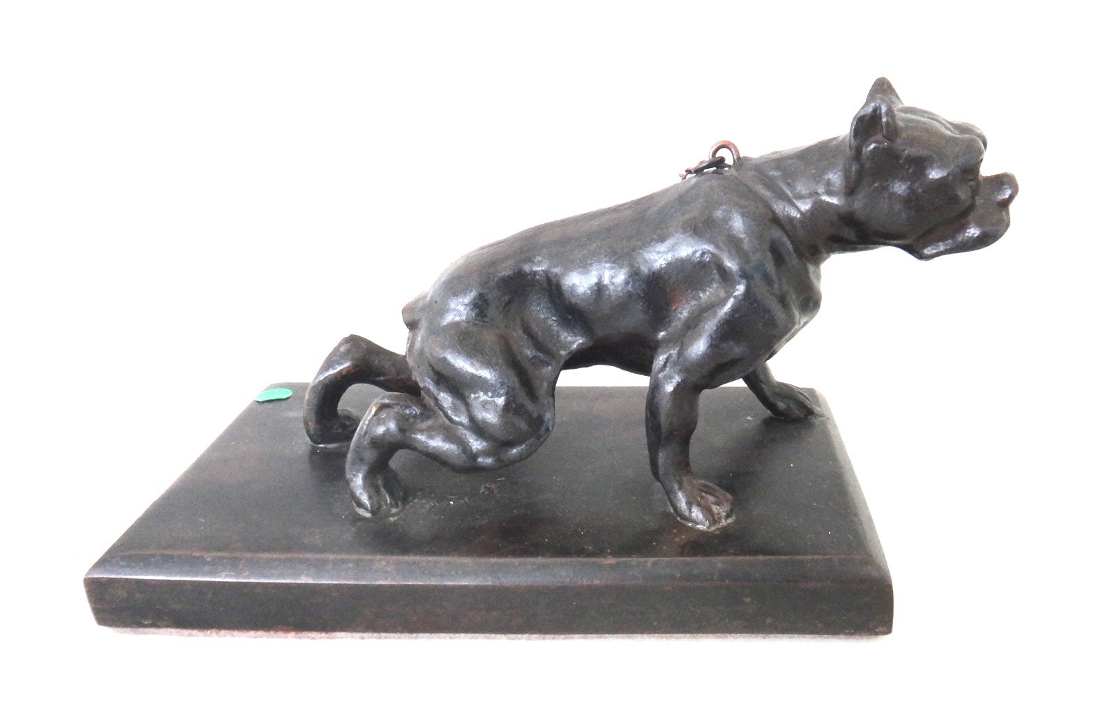 Appraisal: A bronze figure of a bulldog possibly French on a