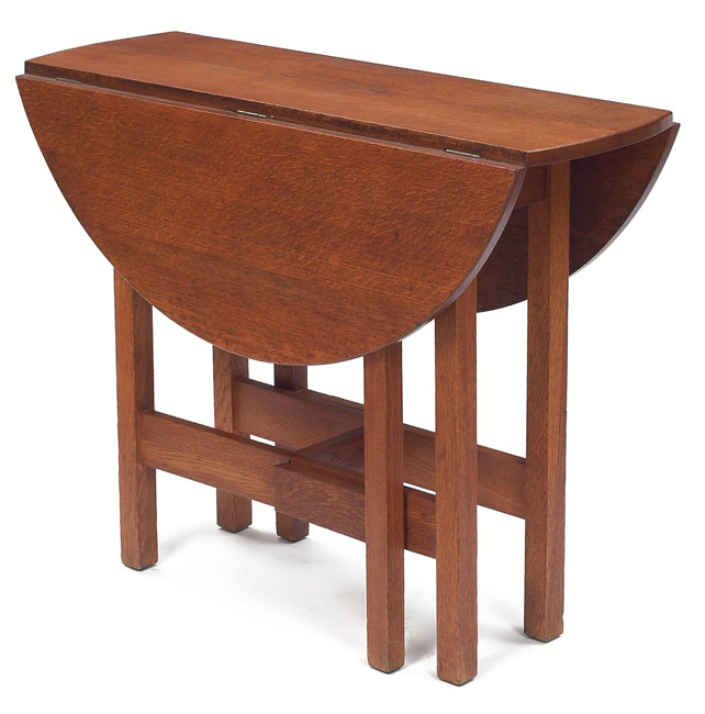 Appraisal: Stickley Brothers drop leaf table gateleg form with rounded leaves