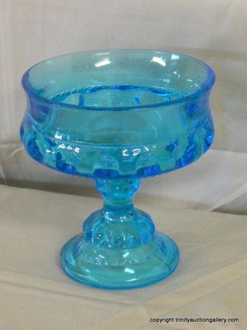 Appraisal: Thumprint Azure Blue Glass Comport - nice blue tint glass