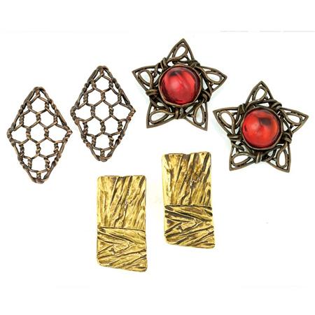 Appraisal: Three Pairs of Yves Saint Laurent Earrings Estimate -