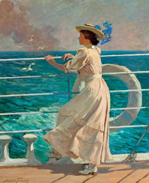 Appraisal: ABBOTT FULLER GRAVES American - On the Deck oil on