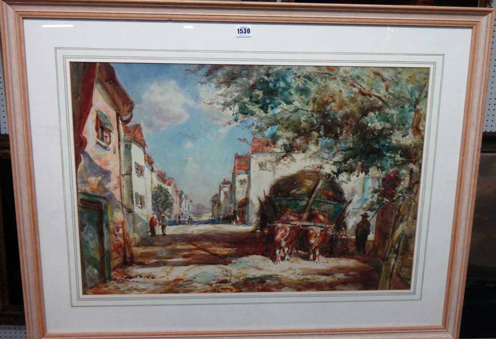 Appraisal: Thomas William Morley - Village street scene watercolour signed cm