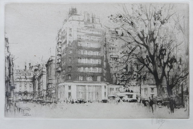 Appraisal: WILLIAM WALCOT - Berkeley Square and The Rtiz Hotel Drypoint