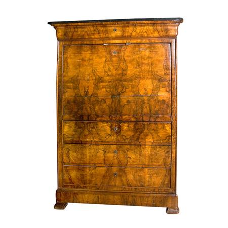 Appraisal: Restauration Marble Top Walnut Secretaire a Abattant Estimate -