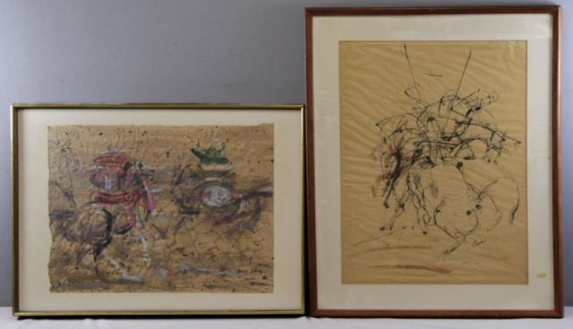 Appraisal: FARR Fred Two 's Works on Paper of Horses Ink