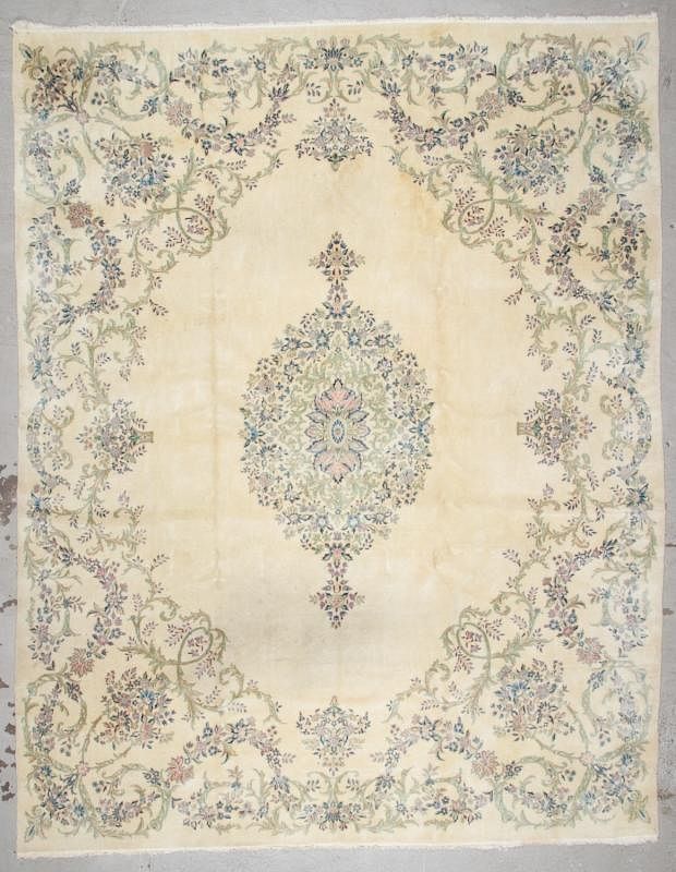 Appraisal: Semi-Antique Kerman Rug Persia ' '' x ' '' Semi-Antique