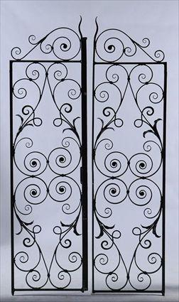 Appraisal: PAIR OF WROUGHT IRON GATES x in overall together with