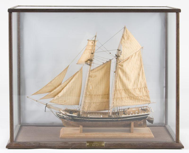 Appraisal: Cased Model of Topsail Schooner Eagle the original ship built