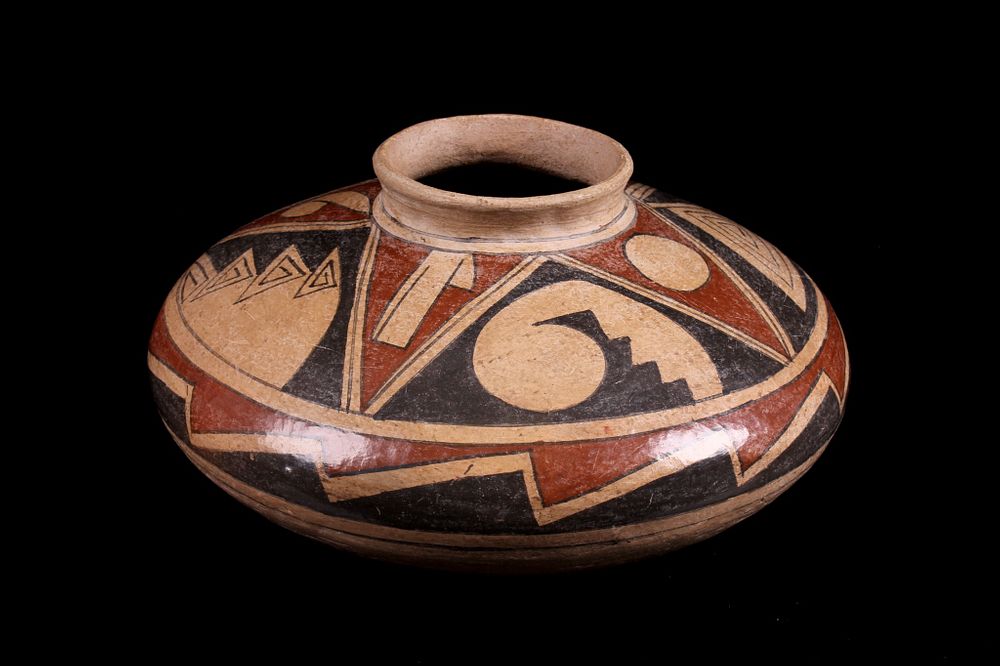 Appraisal: Santa Clara B Ortiz Polychrome Olla Pottery For your consideration