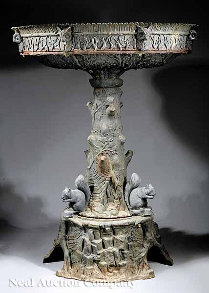 Appraisal: An American Cast Iron Fountain c New York rockwork base