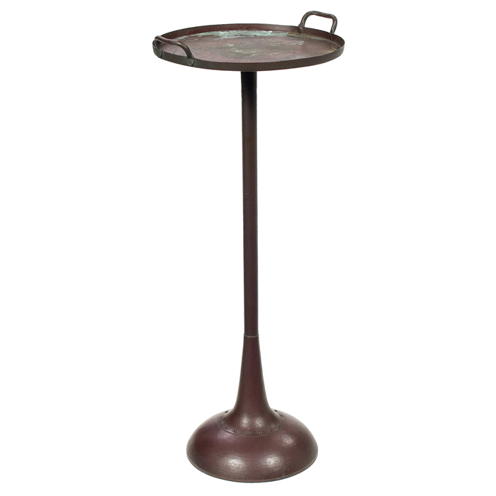 Appraisal: Dirk Van Erp tray table rare form inhammered copper circular