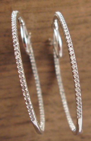 Appraisal: PAIR OF DIAMOND HOOP EARRINGS each k white gold and