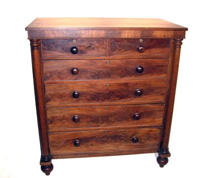 Appraisal: Classical mahogany chest of drawerscirca