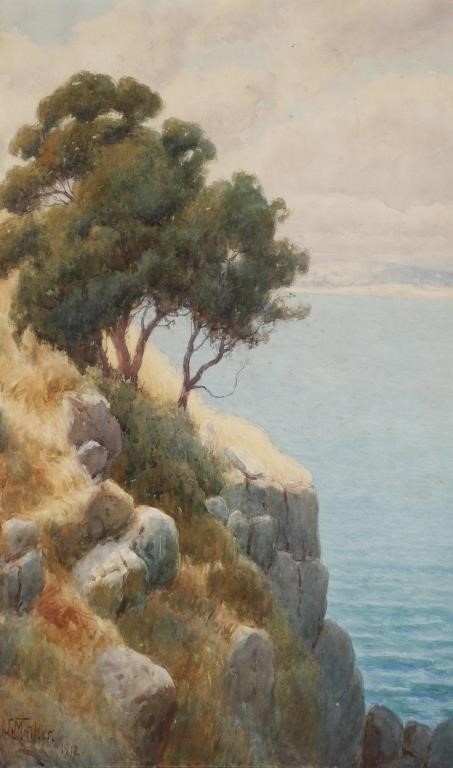 Appraisal: John Mather Australian - watercolor of landscape with tree and