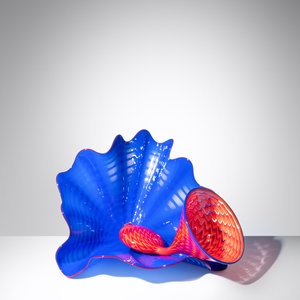 Appraisal: Dale Chihuly b Lapis Persian Pair Portland Press USA blown