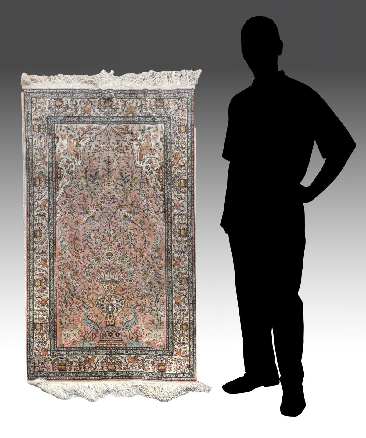 Appraisal: PAKISTANI -PERSIAN HAND KNOTTED WOOL PRAYER RUG ' '' X