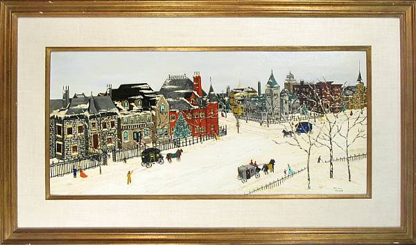 Appraisal: Jane Wooster Scott American th century A Snowy Village Scene