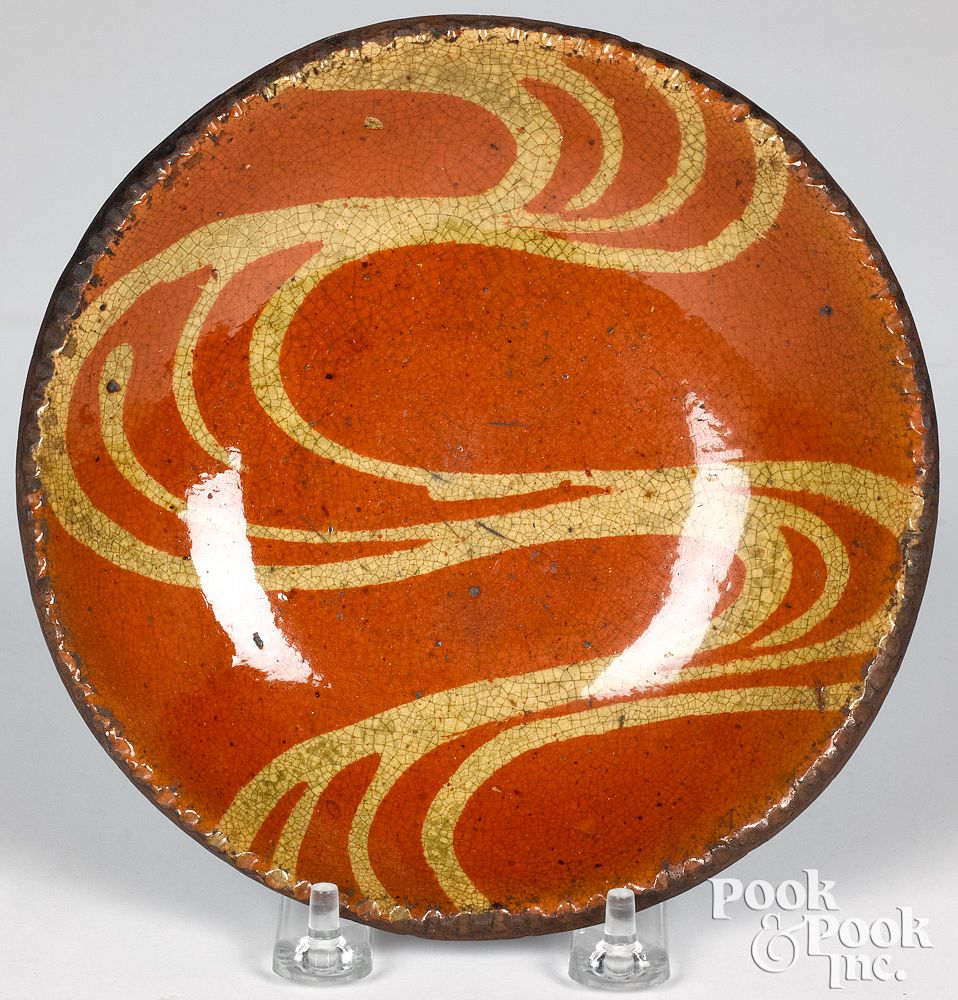 Appraisal: Pennsylvania redware pie plate th c Pennsylvania redware pie plate