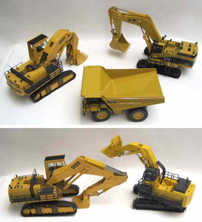 Appraisal: FIVE DIECAST SCALE MODELS OF MINING EQUIPMENT Conrad No Liebherr