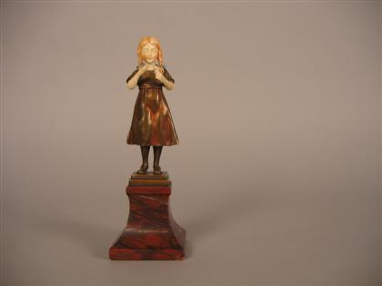 Appraisal: Alfred Wilhelm Brandel Hungarian - young girl circa Patinated bronze