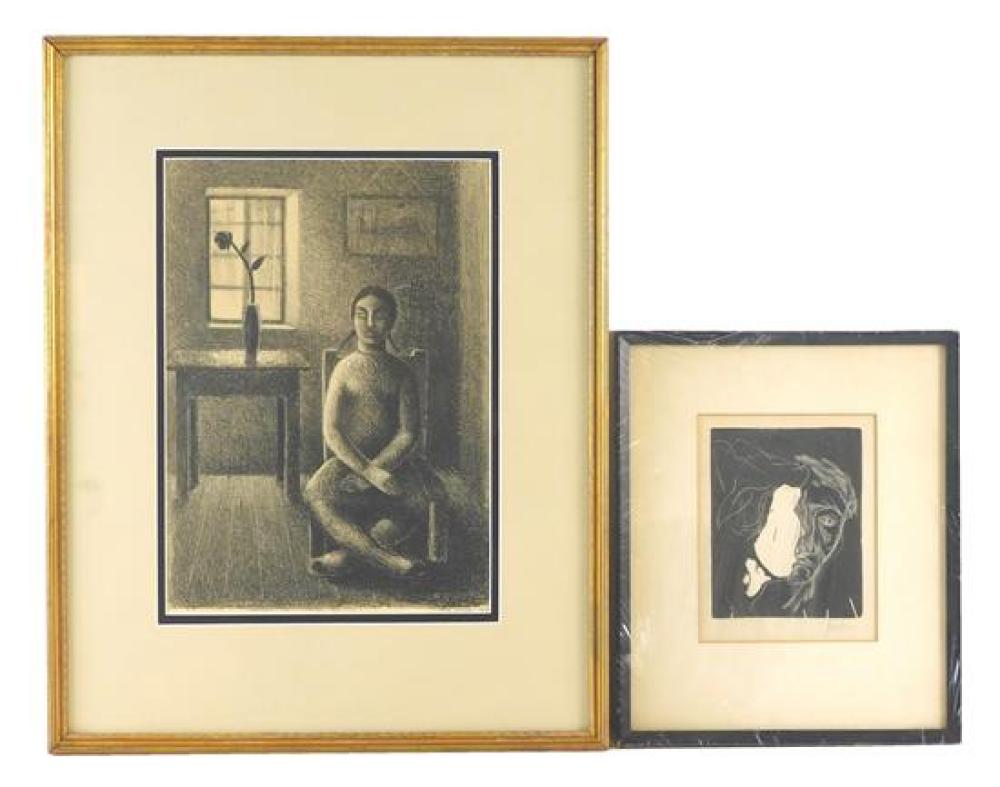 Appraisal: Two framed th C works on paper including Roberto Gonzalez