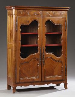 Appraisal: French Louis XV Style Carved Cherry Bookcase late th c