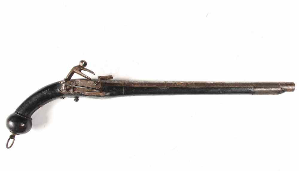 Appraisal: PISTOL - Middle Eastern flintlock pistol early long barrel pistol