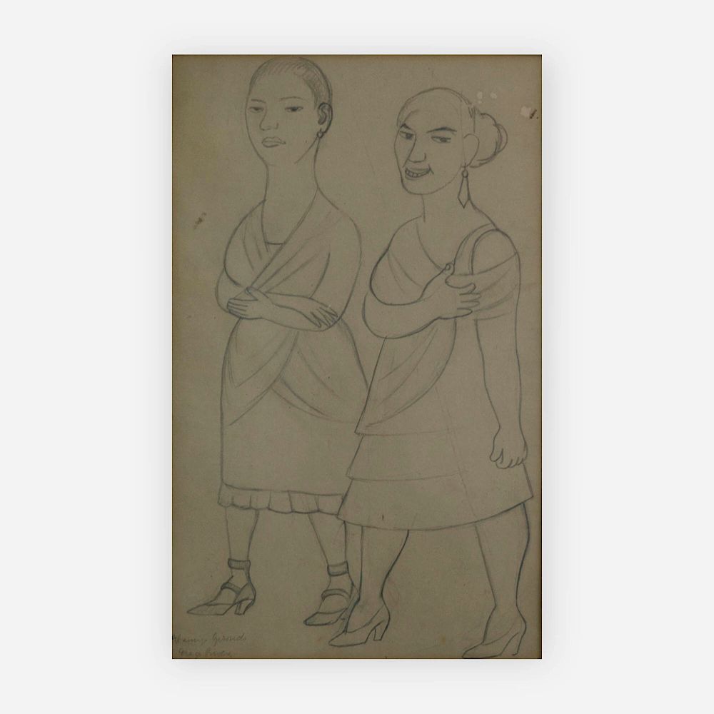 Appraisal: Diego Rivera - Two women Lot Diego Rivera Mexican -