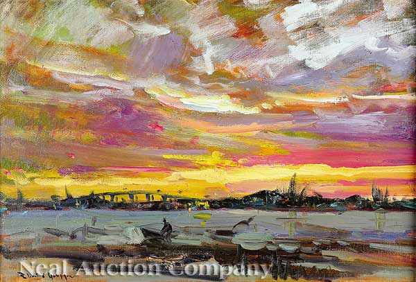 Appraisal: Robert Gruppe American Florida b Florida Sunset Marco Island oil