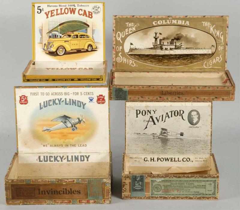 Appraisal: Lot of Cigar Boxes Description Includes a Pony Aviator with