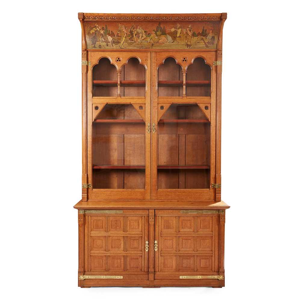 Appraisal: RICHARD NORMAN SHAW ATTRIBUTED DESIGNER GOTHIC REVIVAL BOOKCASE CIRCA oak