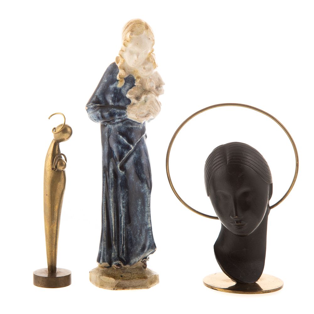 Appraisal: Two Modern Bronze Madonnas by Franz Hagenauer Austrian - Modern