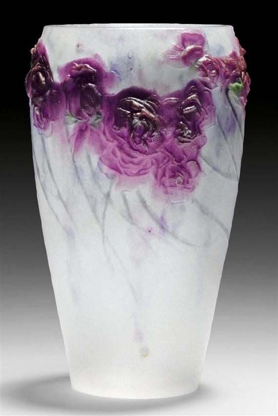 Appraisal: ARGY-ROUSSEAU GABRIEL - VASE Violettes de Parme Polychrome glass paste