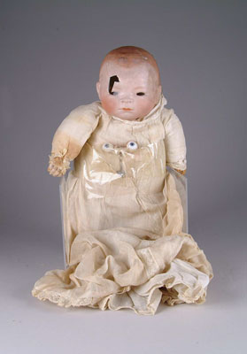 Appraisal: GLASS-EYED BYE-LO BABY As is this doll has had severe