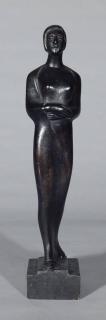 Appraisal: Elizabeth Kormendi wood sculpture Elizabeth Kormendi American - - Standing