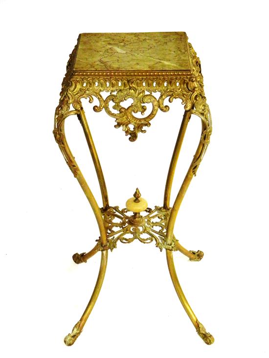 Appraisal: Victorian fern stand ornate gilded and pierced metal base with