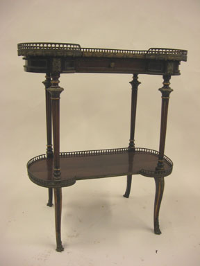 Appraisal: French mahogany and gilt metal mounted occasional table late th