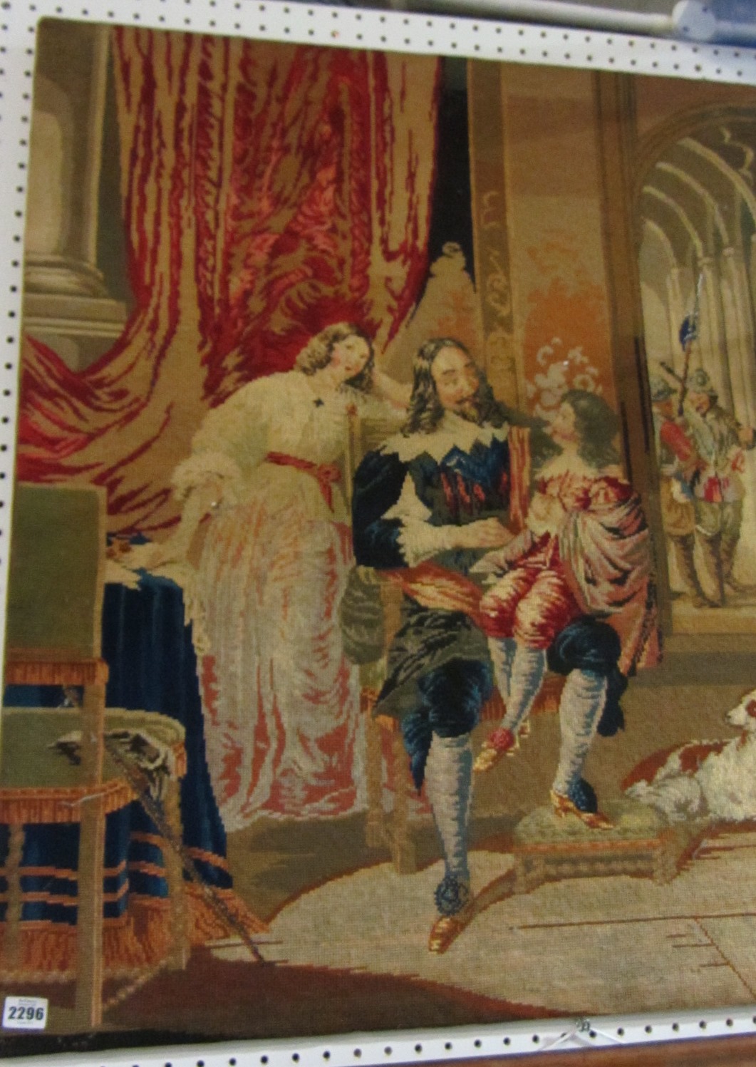 Appraisal: A pair of needlework tapestries depicting monarchs