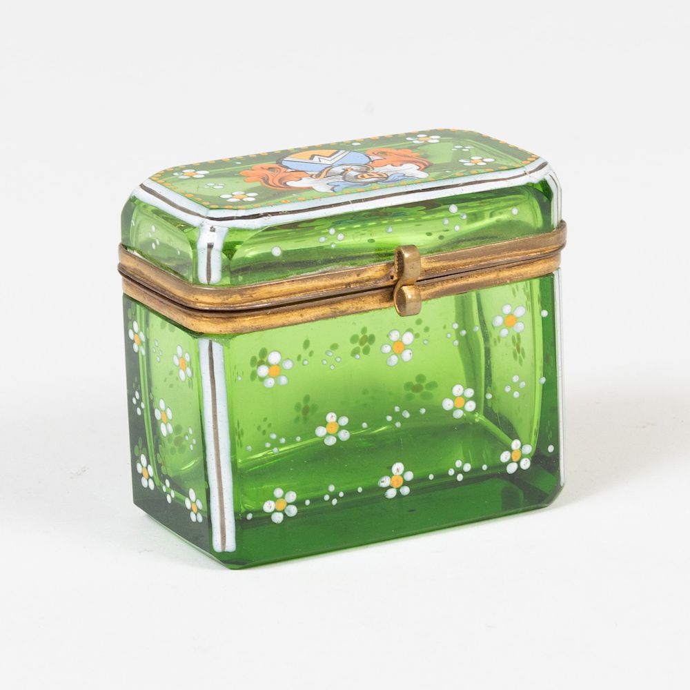 Appraisal: Bohemian Enameled Glass Box in high Property from the Collection