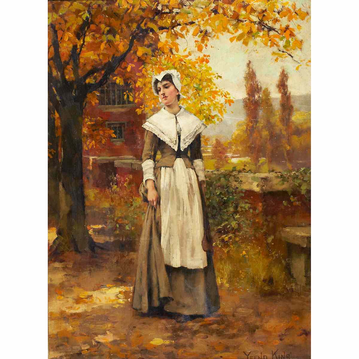 Appraisal: Henry John Yeend King - British LADY IN AN AUTUMN