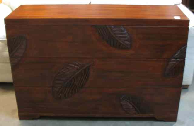 Appraisal: PLANTATION MAHOGANY LEAF DRESSER Bourne International still in production having