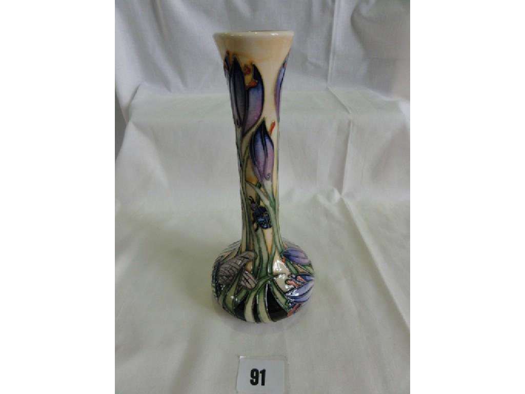 Appraisal: A Moorcroft Pottery vase with elongated slender neck and moulded